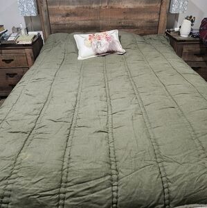 West Elm Linen Quilted Comforter